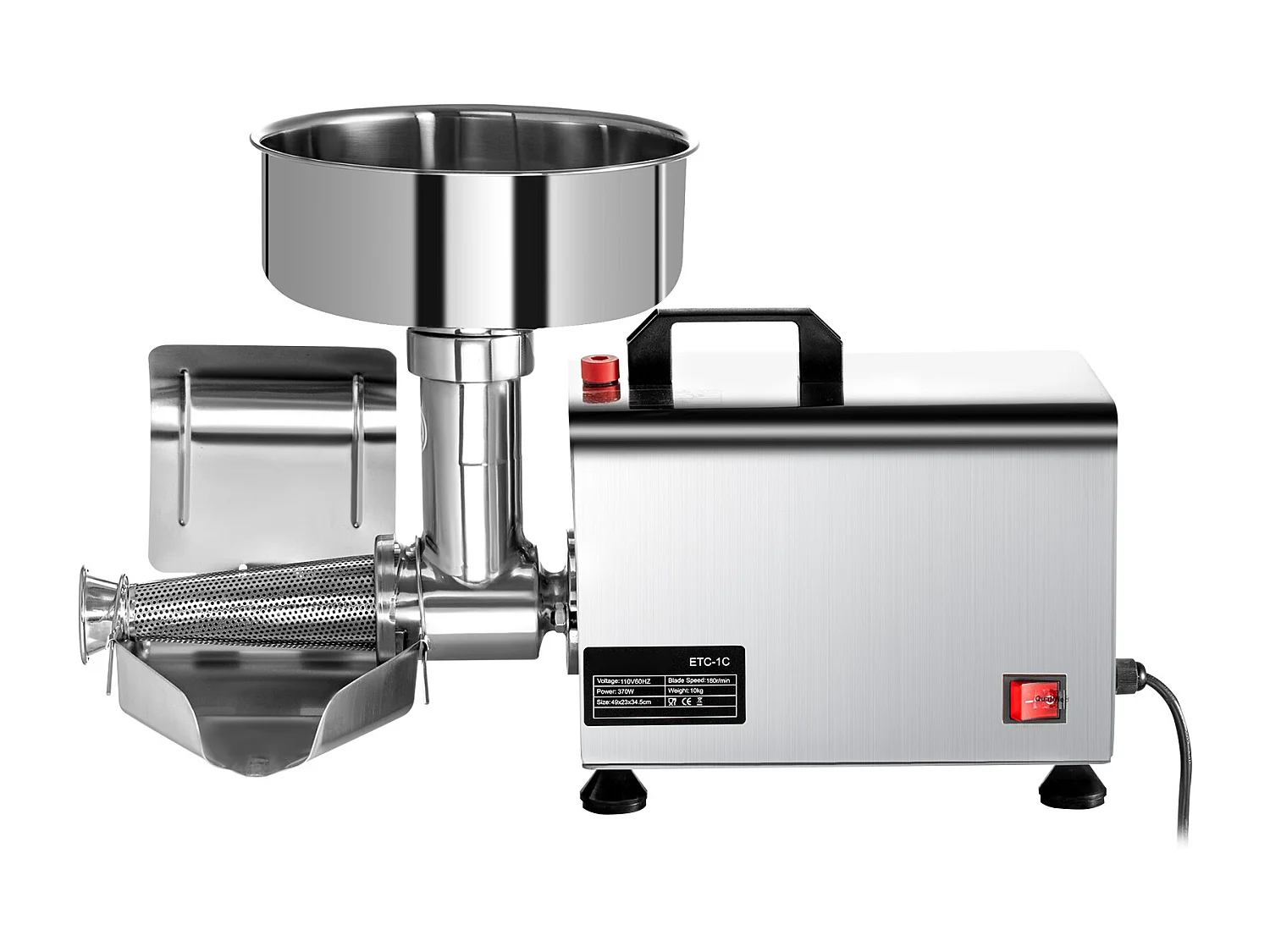 Presse Tomates électrique SucceBuy Passoire à Tomates électrique 370 W, Fraiseuse en Acier Inoxydable, Passoire Alimentaire et Machine à Sauce