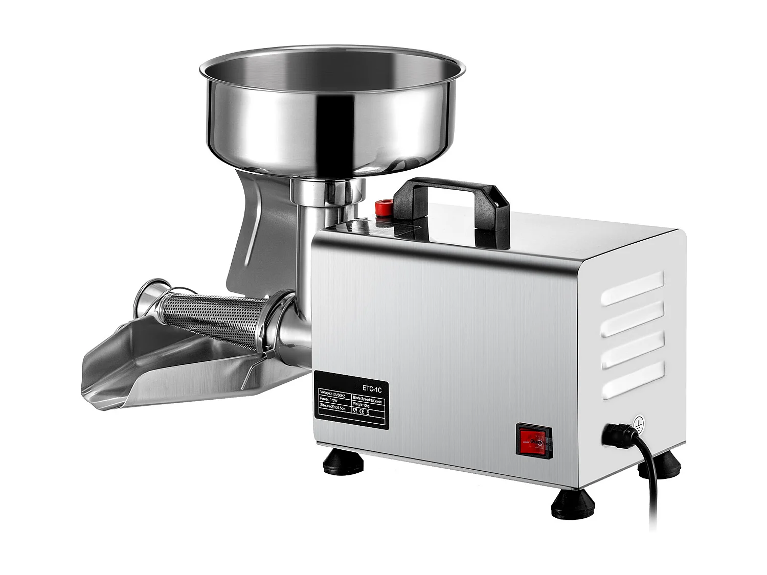 Presse Tomates électrique SucceBuy Passoire à Tomates électrique 370 W, Fraiseuse en Acier Inoxydable, Passoire Alimentaire et Machine à Sauce