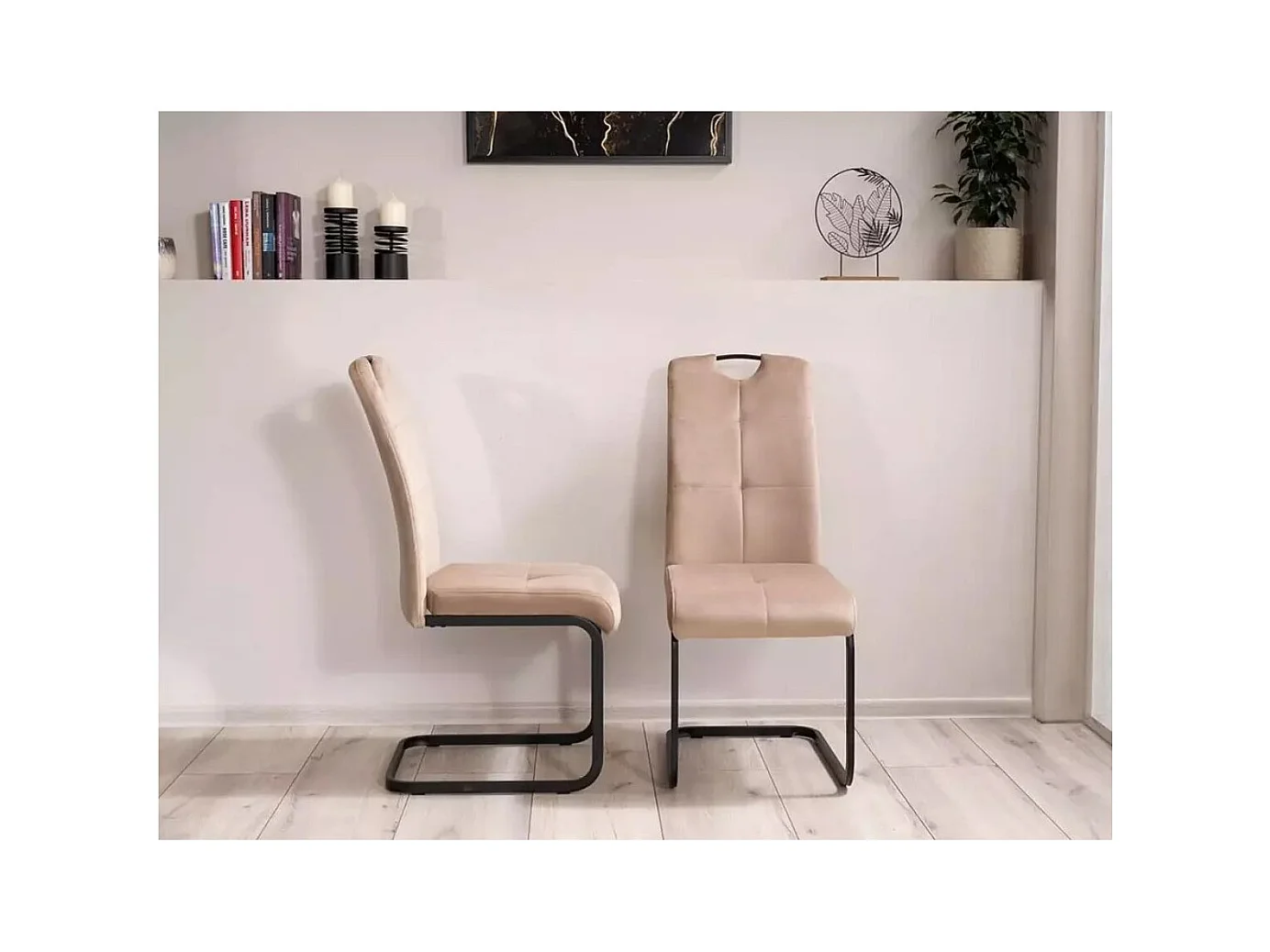 Stuhl Axo V /Metall&Stoffbezug/Schwarz&Beige
