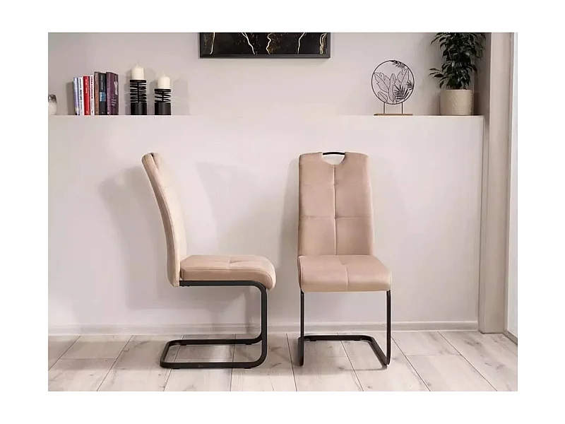 Sedia Axo V /Metallo e Tessuto/Nero&Beige