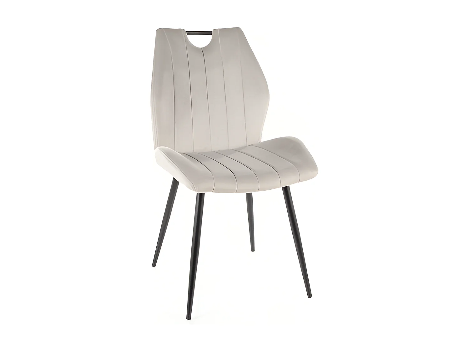 Chaise Arco Velours/Tissu Métal/Gris