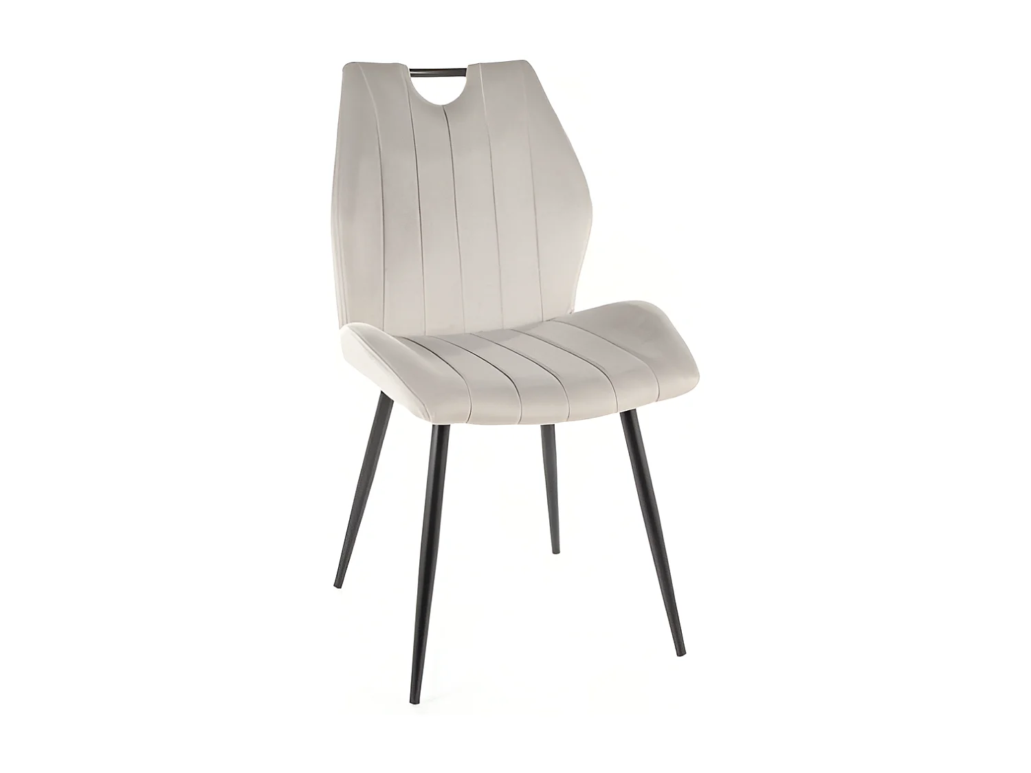 Chaise Arco Velours/Tissu Métal/Gris