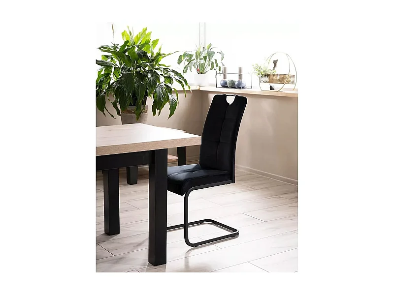 Chaise Axo V / Métal et tissu / Noir