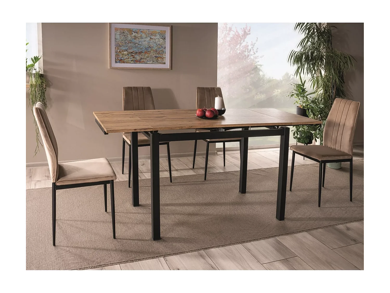 Stuhl Atom Velvet/Metall&Stoffbezug/Beige