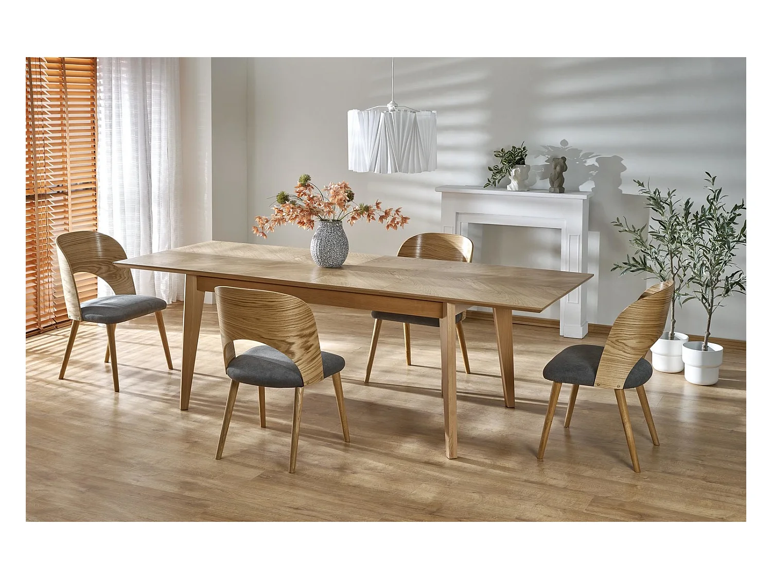 Table à manger Edmondo (90 x 160-240)/Extensible/Bois massif et placage/Marron