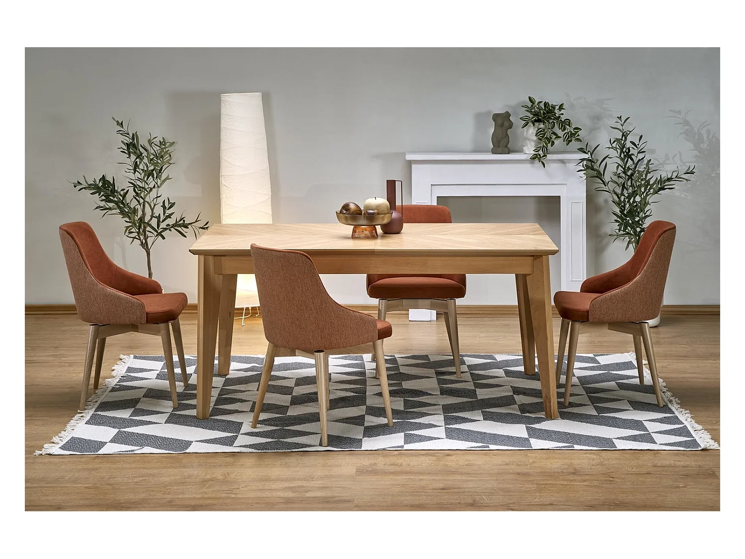 Table à manger Edmondo (90 x 160-240)/Extensible/Bois massif et placage/Marron