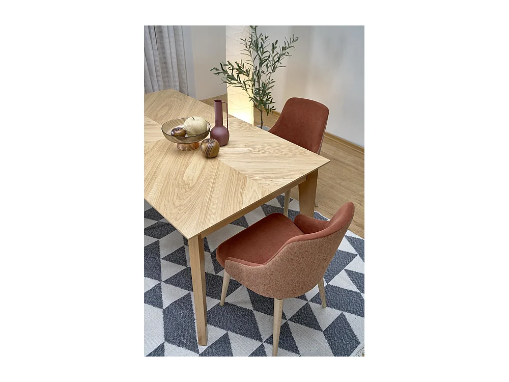 Table à manger Edmondo (90 x 160-240)/Extensible/Bois massif et placage/Marron