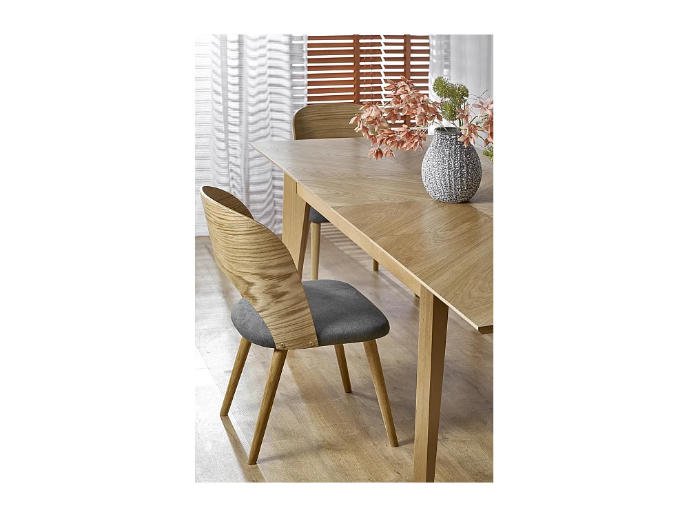 Table à manger Edmondo (90 x 160-240)/Extensible/Bois massif et placage/Marron