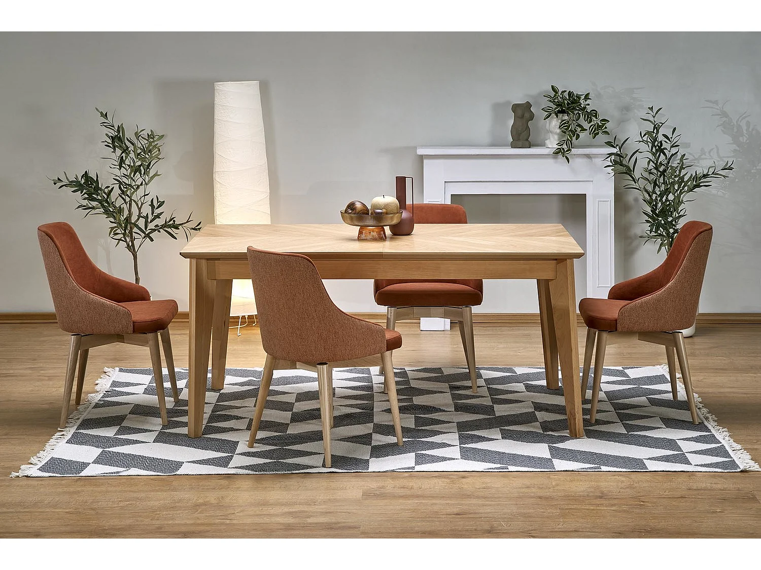 Table à manger Edmondo (90 x 160-240)/Extensible/Bois massif et placage/Marron