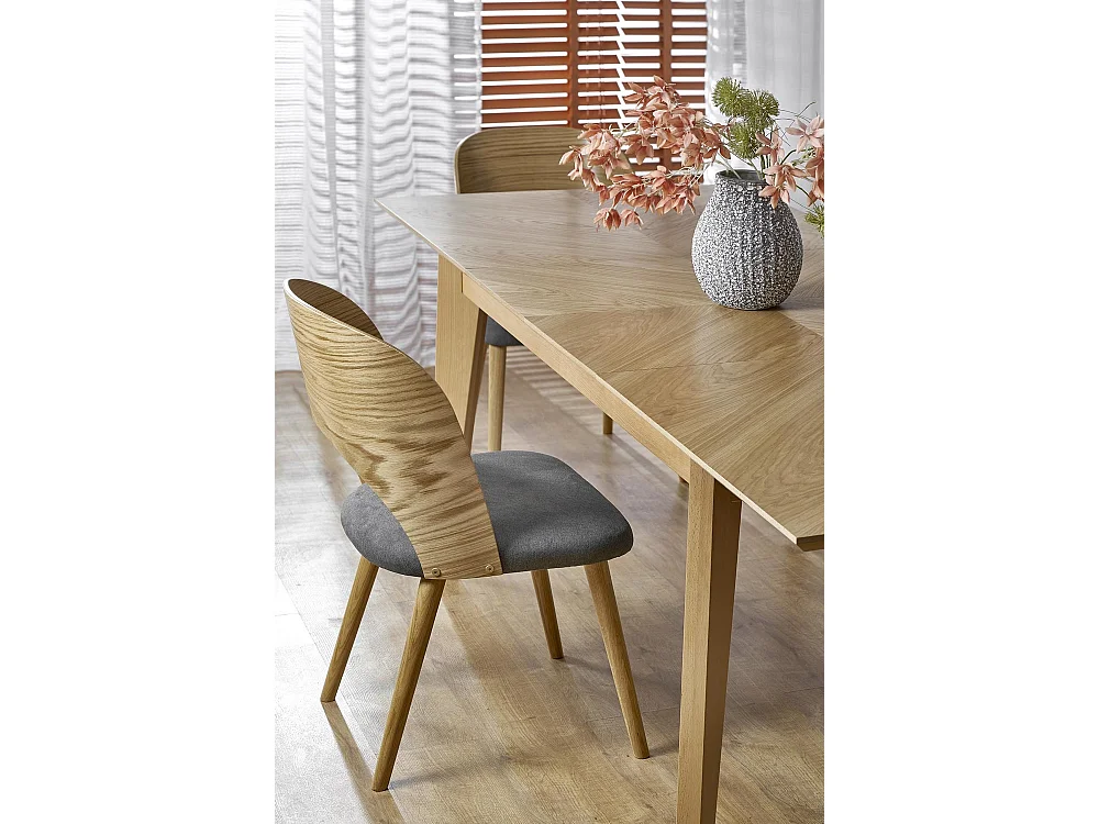 Table à manger Edmondo (90 x 160-240)/Extensible/Bois massif et placage/Marron