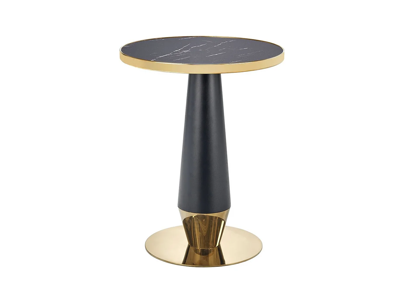 Esstisch Molina (o60x74)/Keramik/Schwarz&Gold