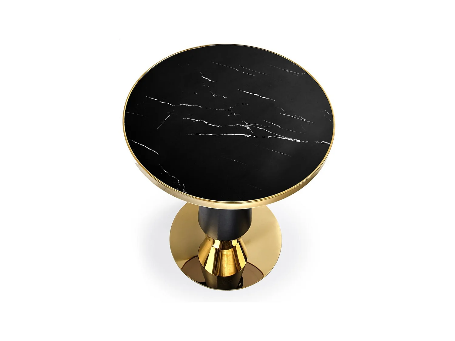 Esstisch Molina (o60x74)/Keramik/Schwarz&Gold