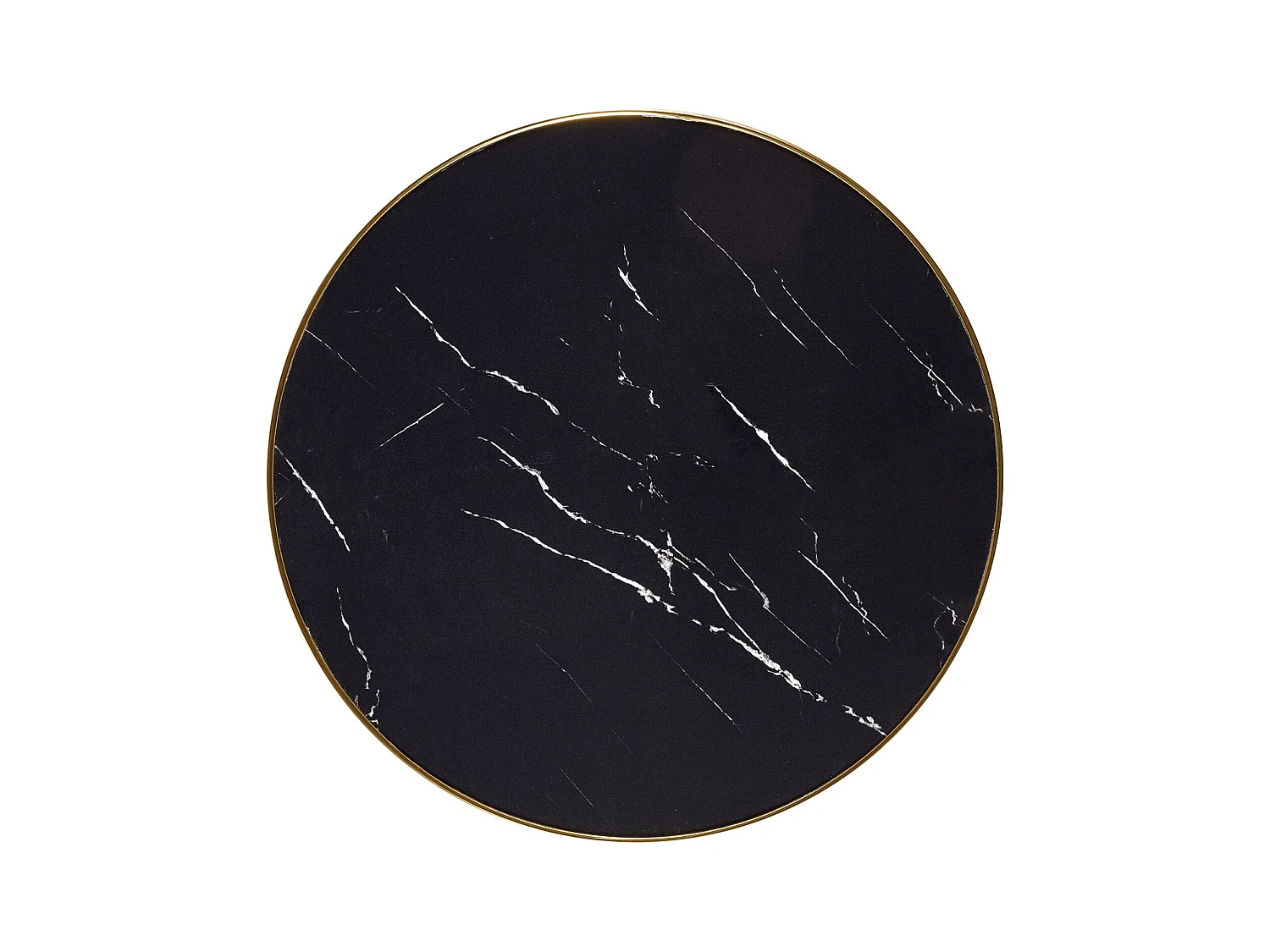 Esstisch Molina (o60x74)/Keramik/Schwarz&Gold