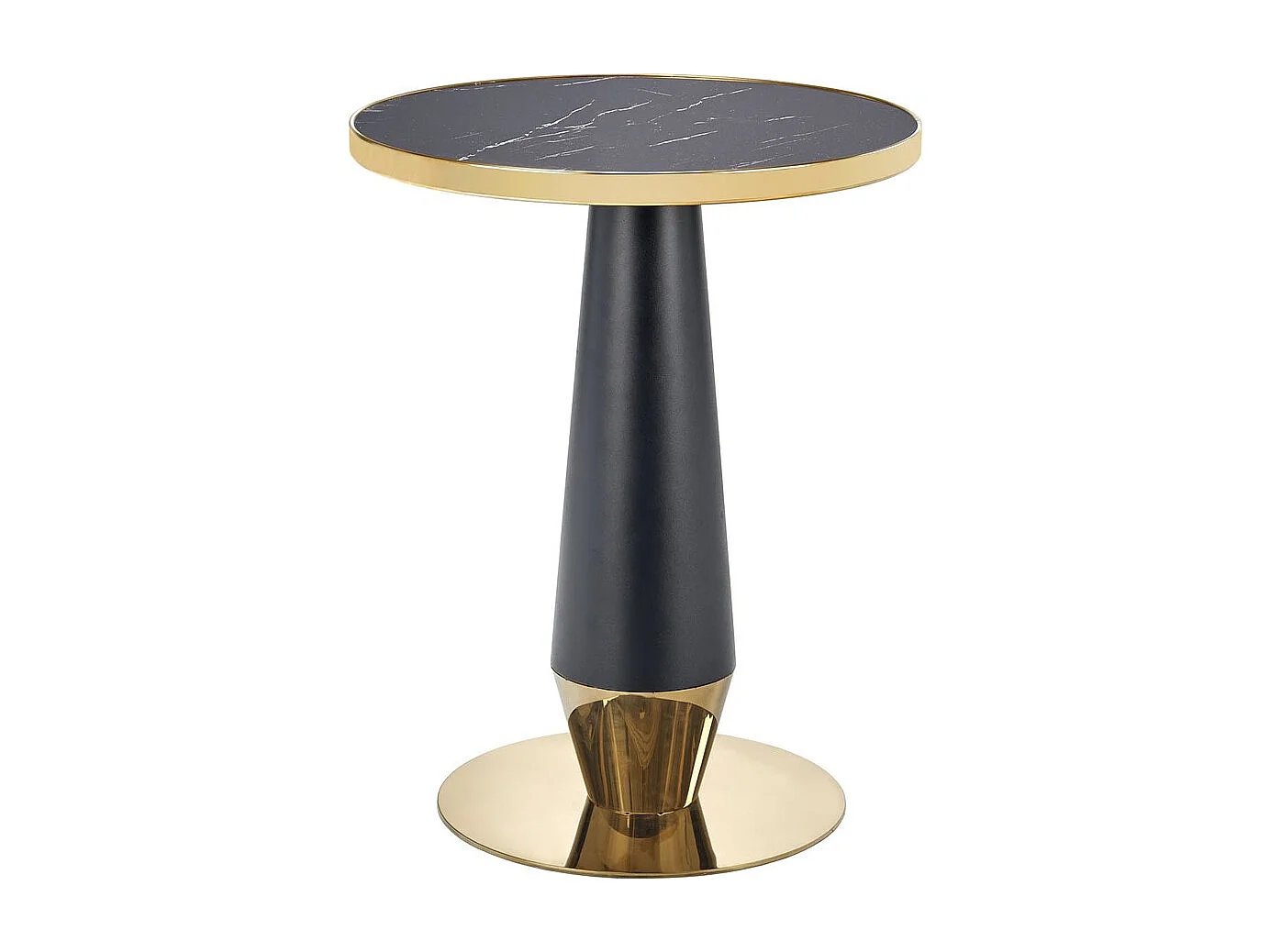 Tavolo da pranzo Molina (o60x74)/Ceramica/Nero e Oro