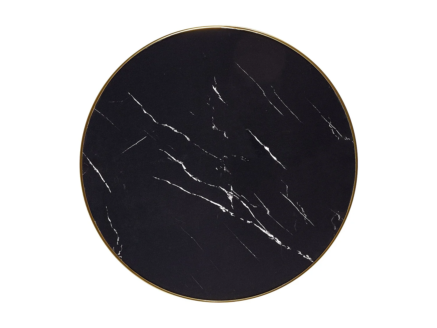 Tavolo da pranzo Molina (o60x74)/Ceramica/Nero e Oro