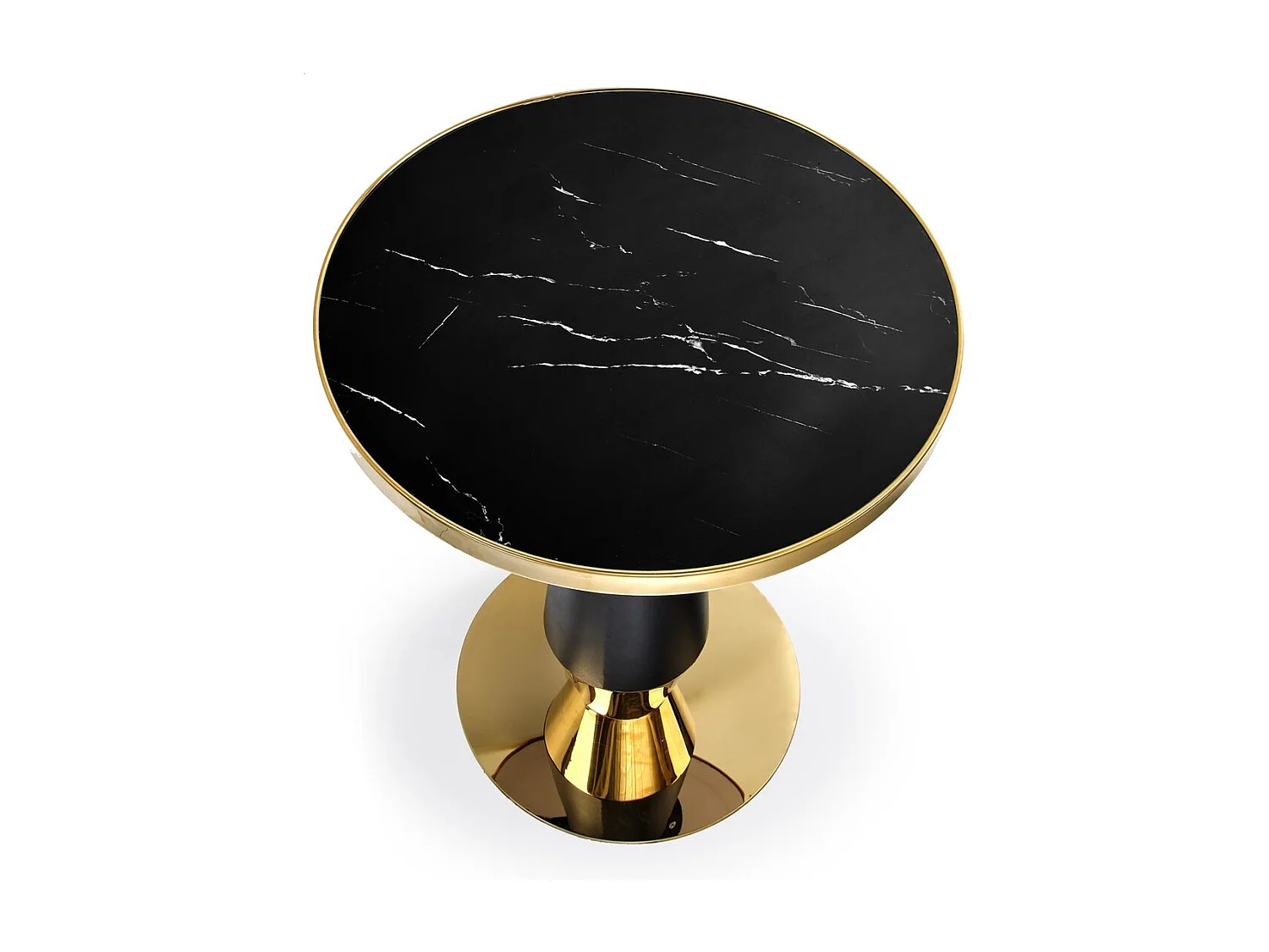 Tavolo da pranzo Molina (o60x74)/Ceramica/Nero e Oro