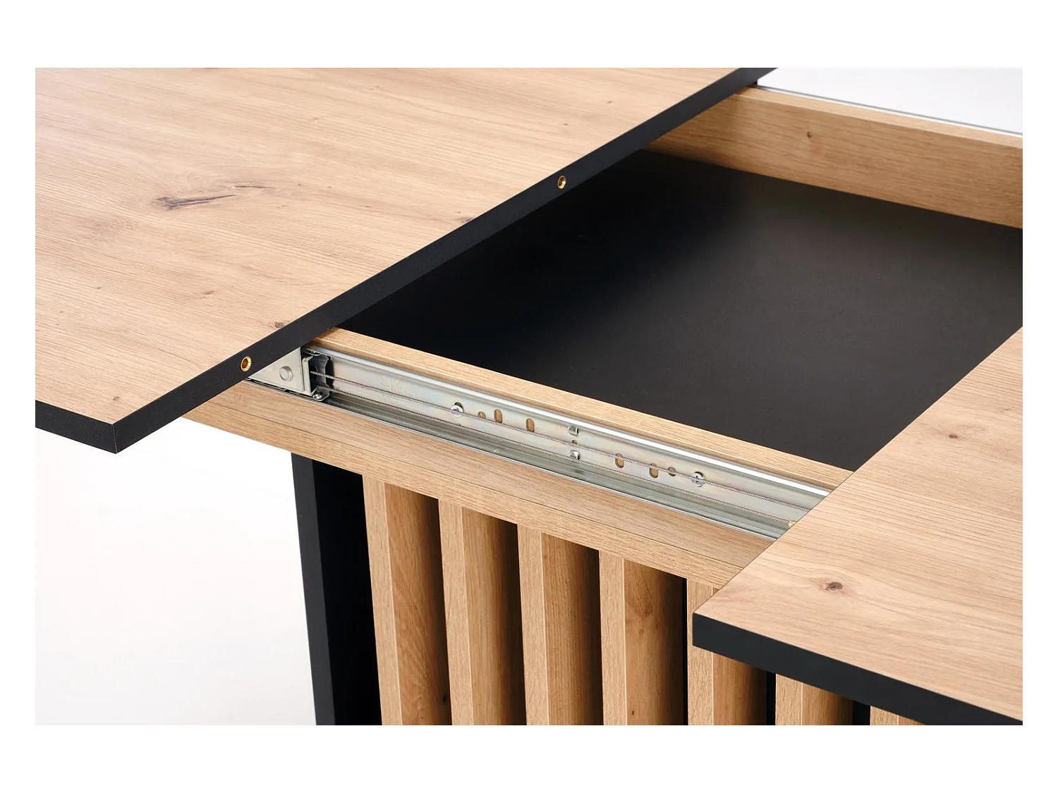 Esstisch Wilsson (77x120-158)/Erweiterbar/Möbelplatte/Braun&Schwarz