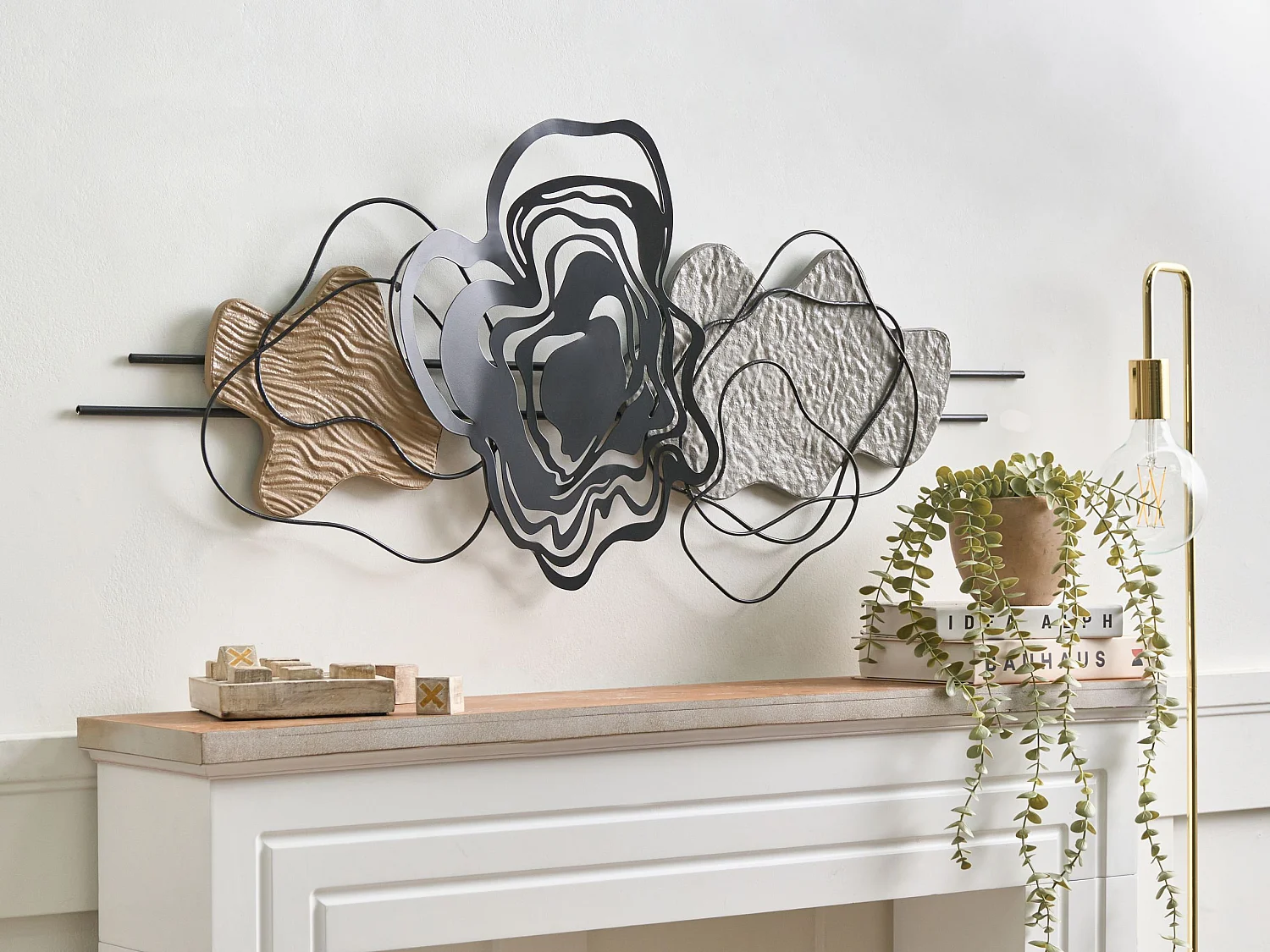 Décoration murale SALLINS Métal 48 cm Noir