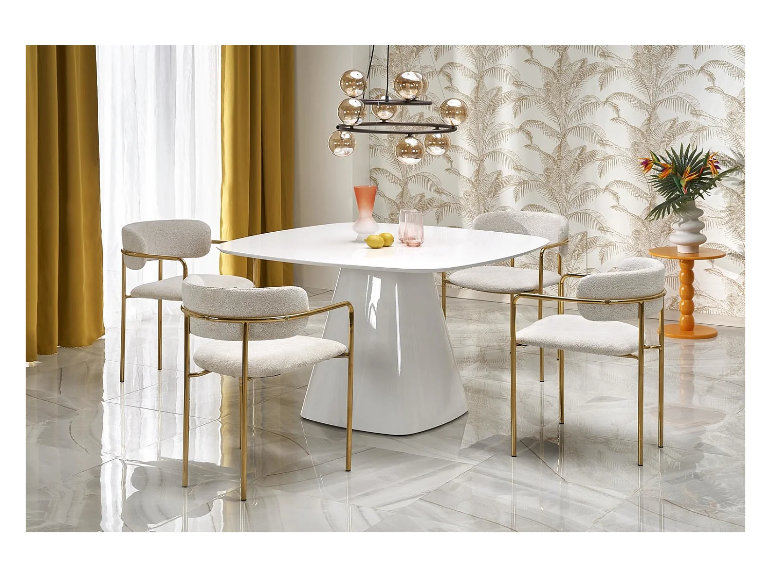 Tavolo da pranzo Flavio/MDF/Bianco