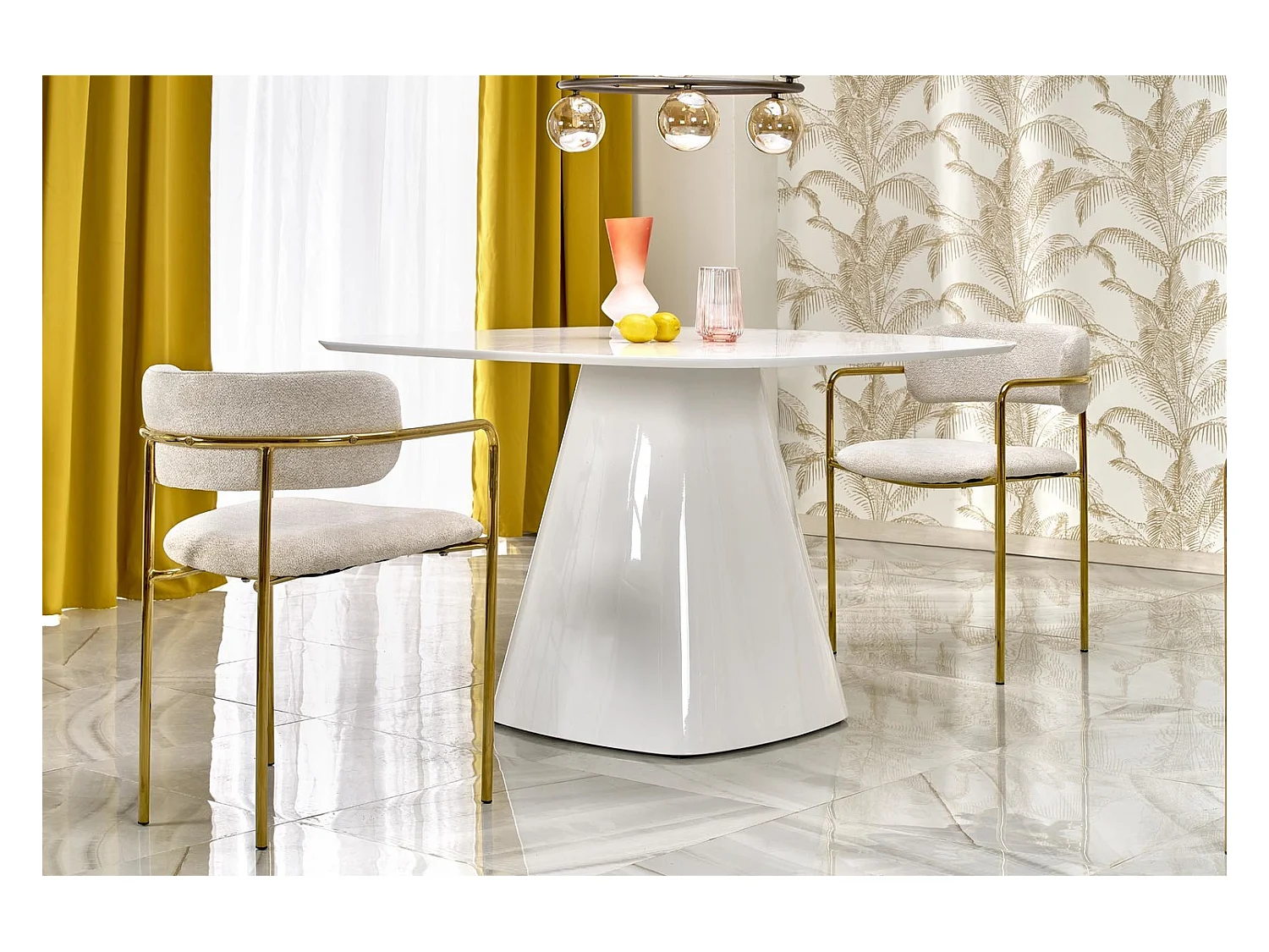 Tavolo da pranzo Flavio/MDF/Bianco