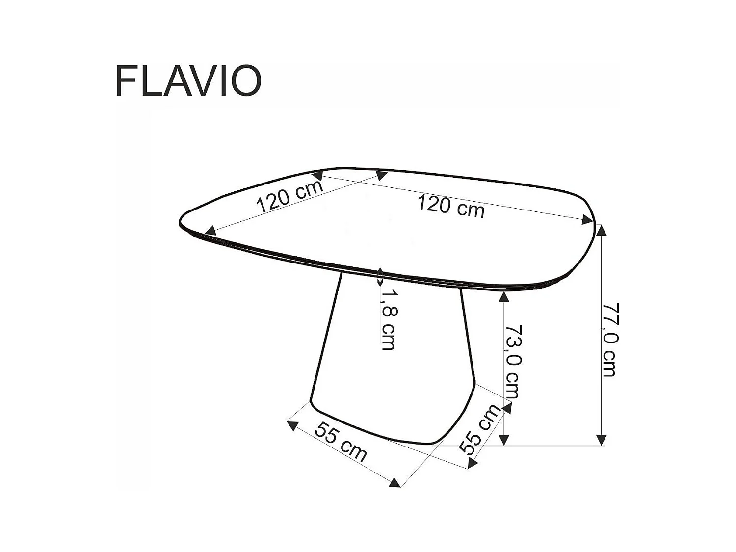 Tavolo da pranzo Flavio/MDF/Bianco