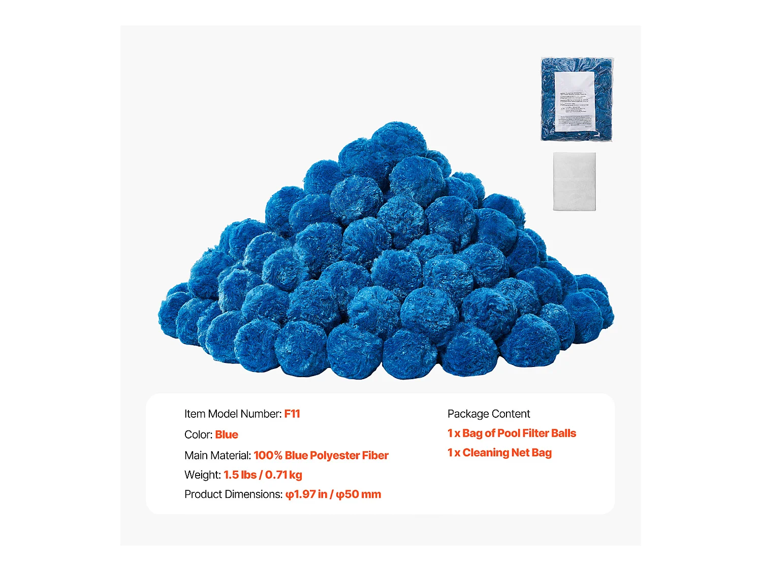 Boules Filtrantes pour Piscine, SucceBuy Boules Filtrantes pour Piscine 0.71 kg Bleu pour Filtre à Sable pour Piscine