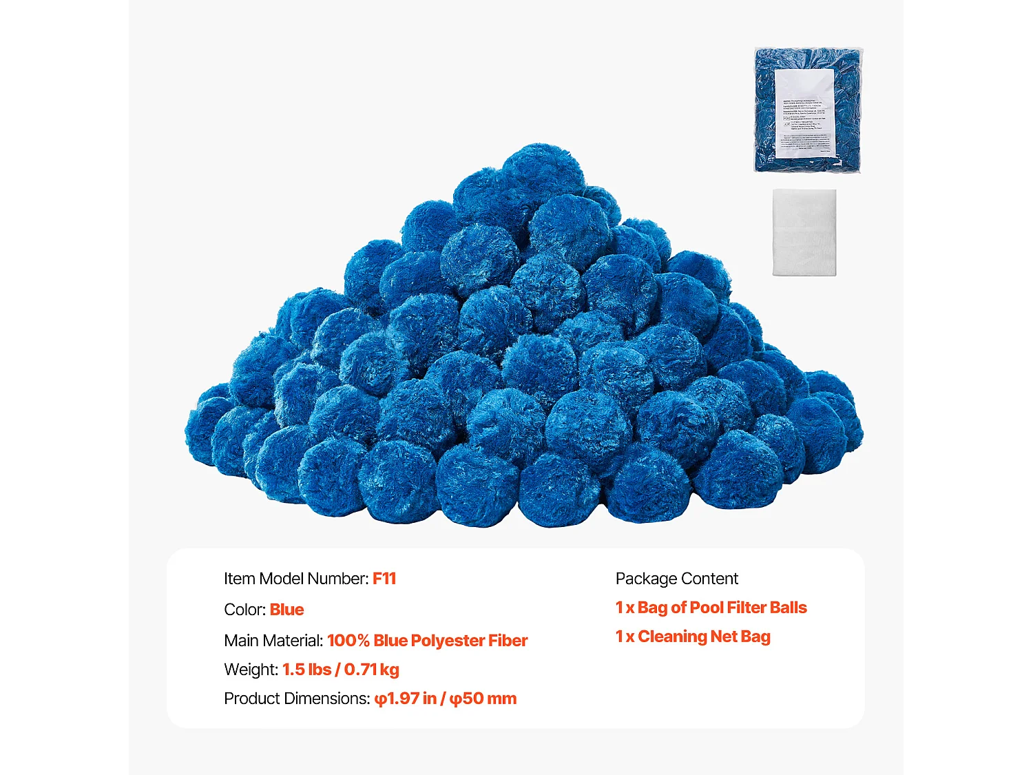 Boules Filtrantes pour Piscine, SucceBuy Boules Filtrantes pour Piscine 0.71 kg Bleu pour Filtre à Sable pour Piscine