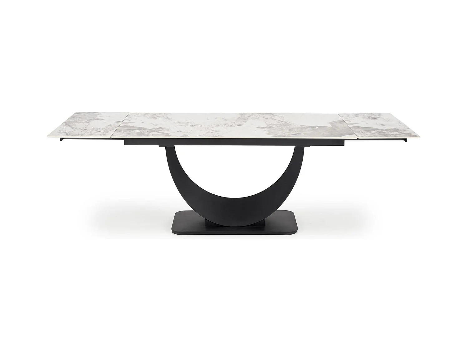 Table à manger Fernando (90x160-240)/Extensible/Céramique/Noir et Gris
