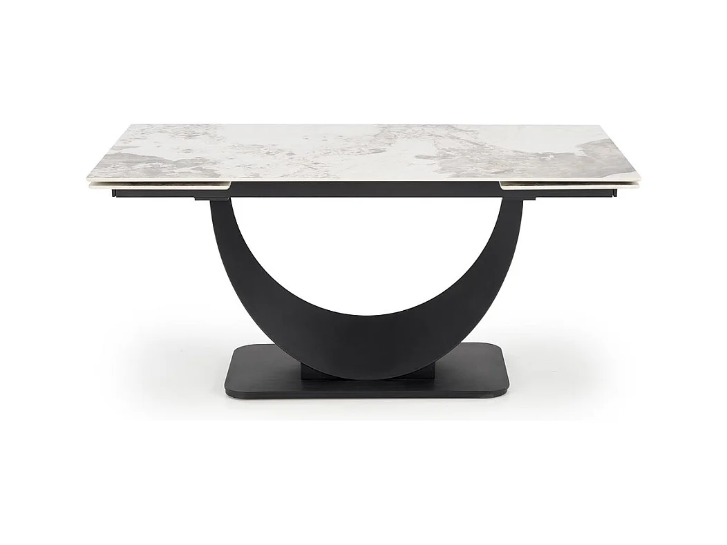 Table à manger Fernando (90x160-240)/Extensible/Céramique/Noir et Gris
