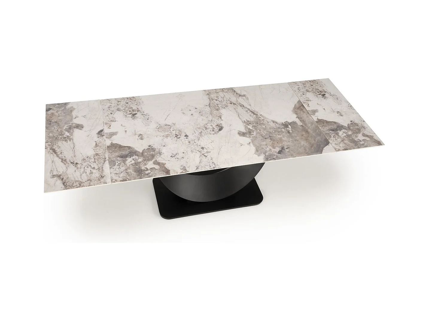 Table à manger Fernando (90x160-240)/Extensible/Céramique/Noir et Gris