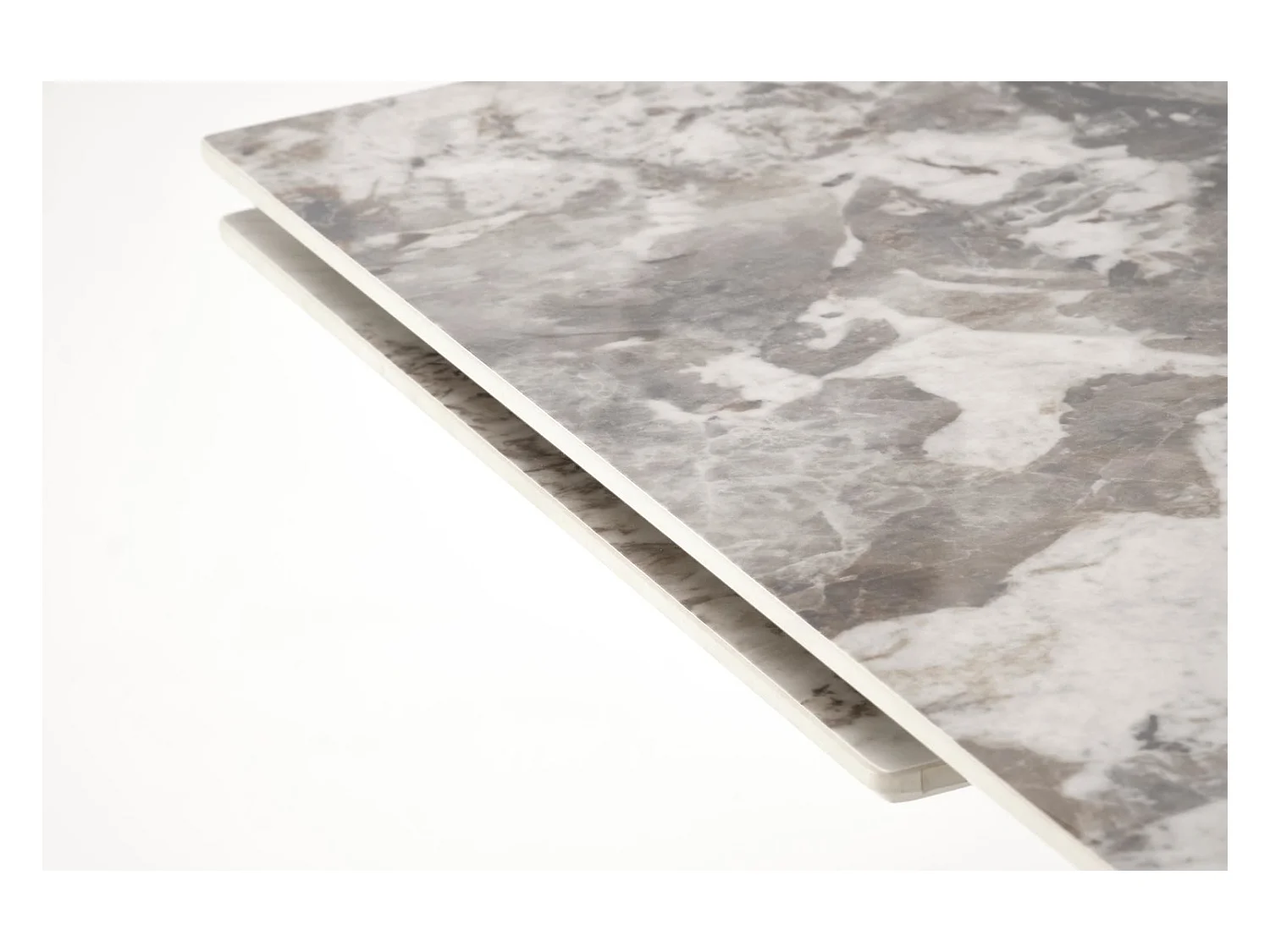 Table à manger Fernando (90x160-240)/Extensible/Céramique/Noir et Gris