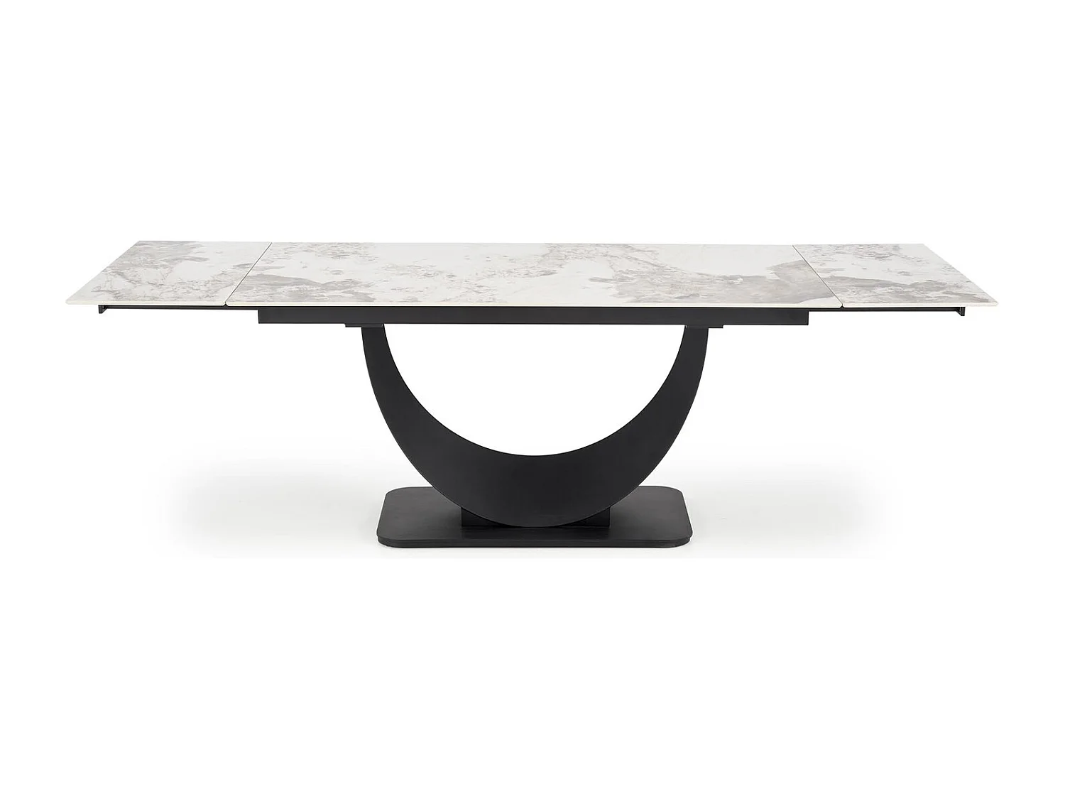Table à manger Fernando (90x160-240)/Extensible/Céramique/Noir et Gris