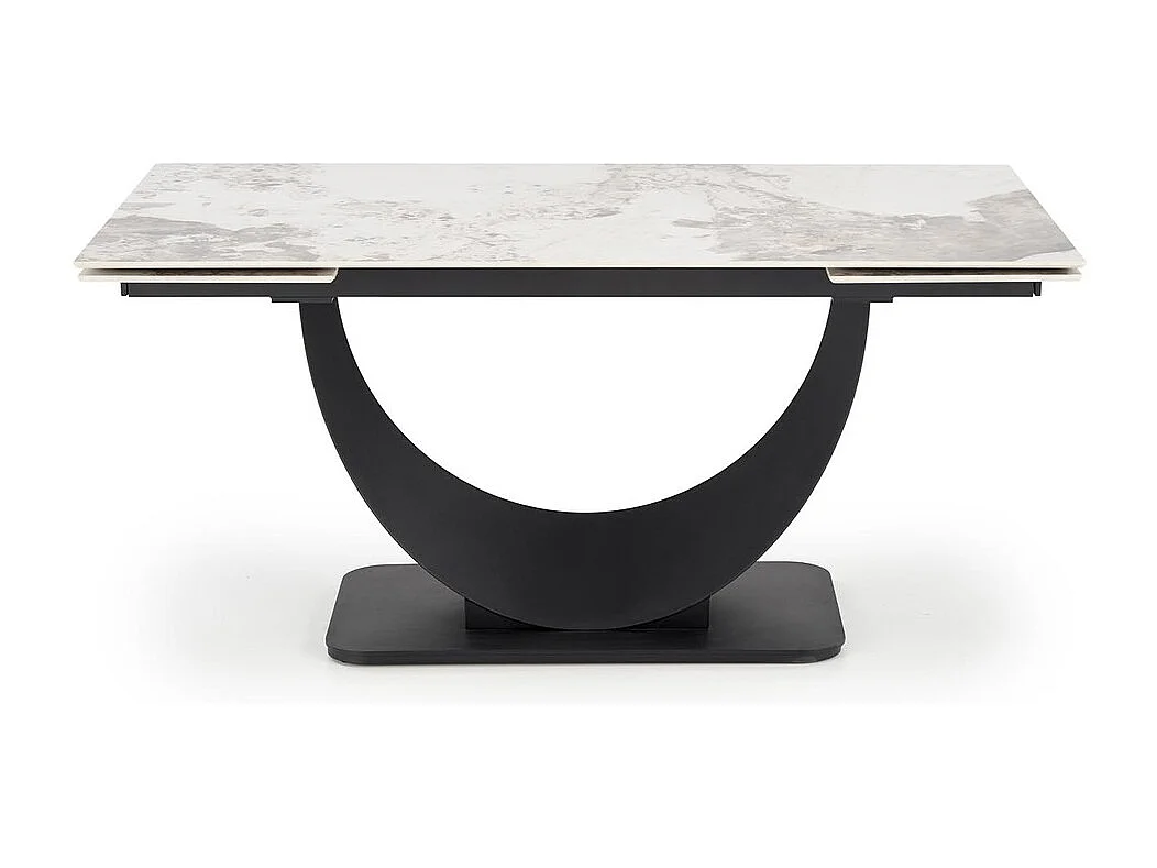 Table à manger Fernando (90x160-240)/Extensible/Céramique/Noir et Gris