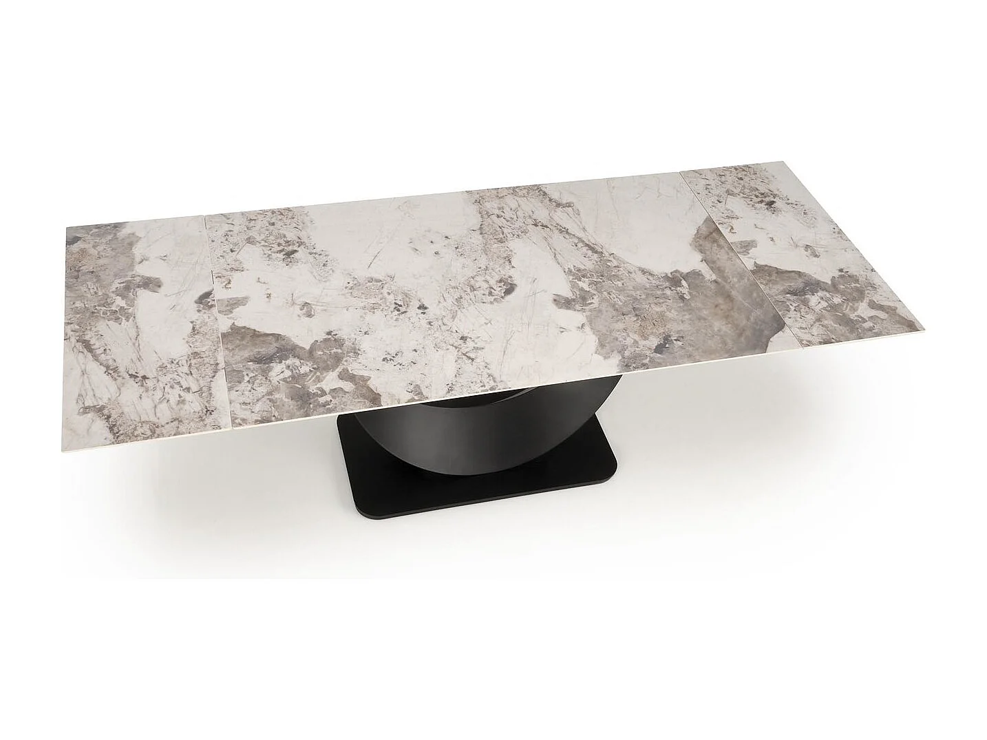 Table à manger Fernando (90x160-240)/Extensible/Céramique/Noir et Gris