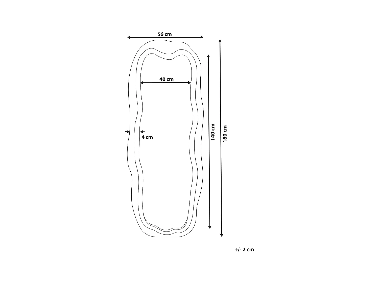 Miroir BEAUNE 56 cm 160 cm Velours Vert