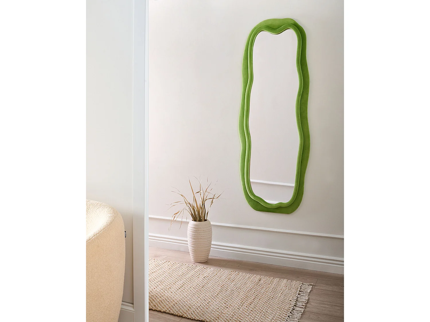 Miroir BEAUNE 56 cm 160 cm Velours Vert