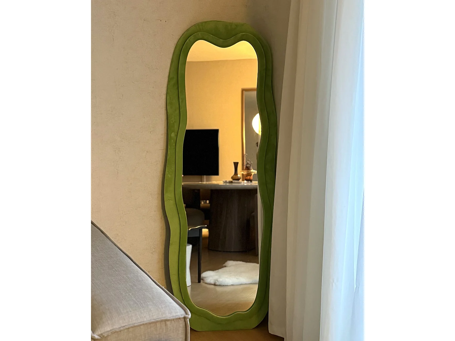 Miroir BEAUNE 56 cm 160 cm Velours Vert