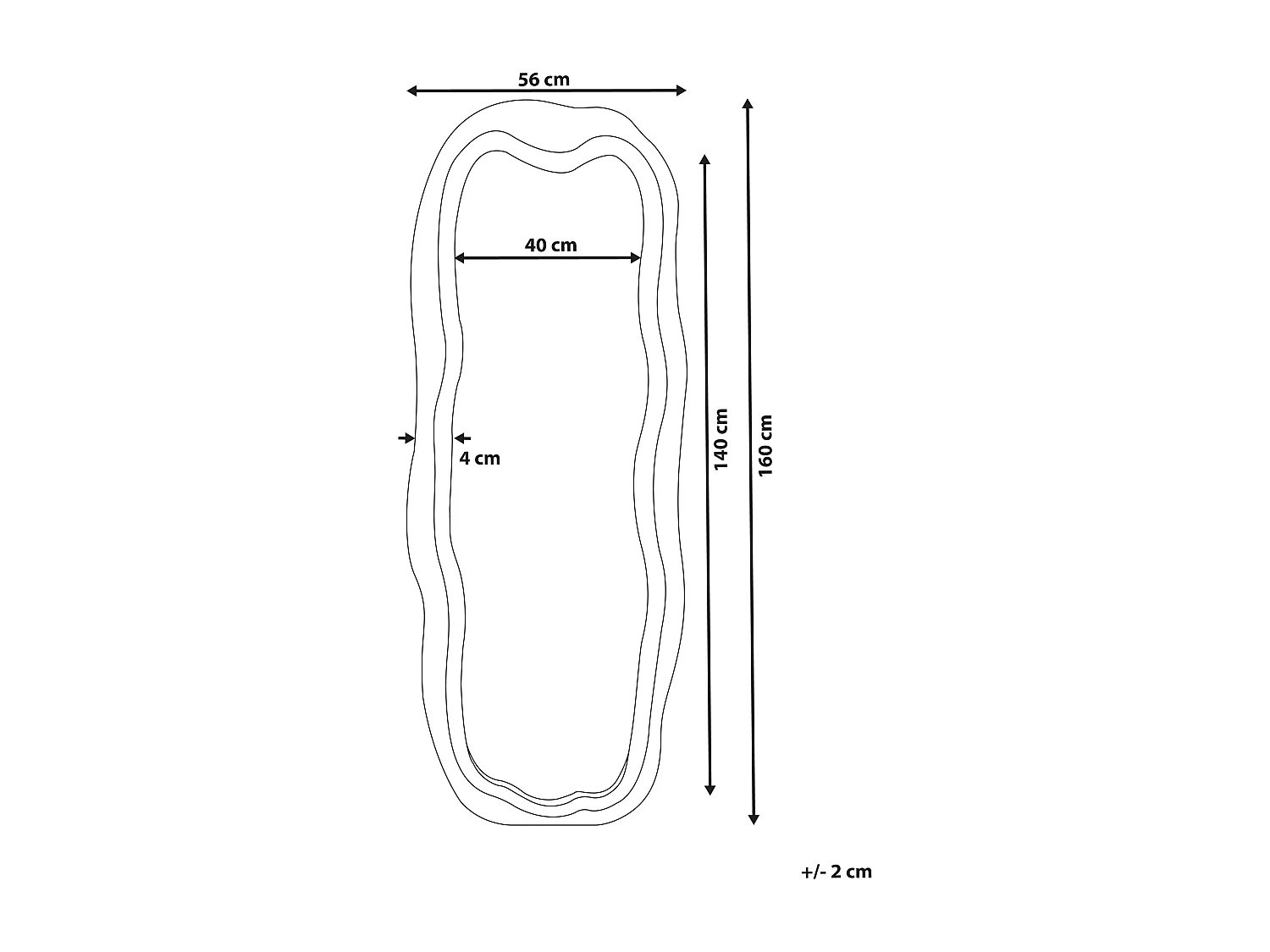 Miroir BEAUNE 56 cm 160 cm Velours Vert