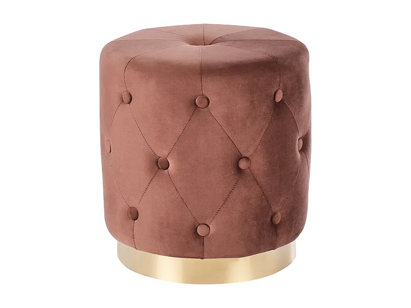Pouf CARROLLTON Velours Marron