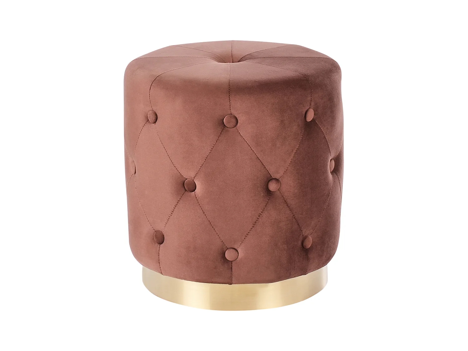 Pouf CARROLLTON Velours Marron