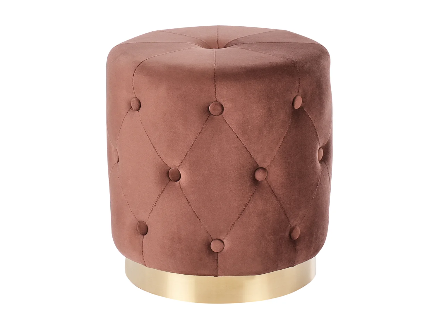 Pouf CARROLLTON Velours Marron