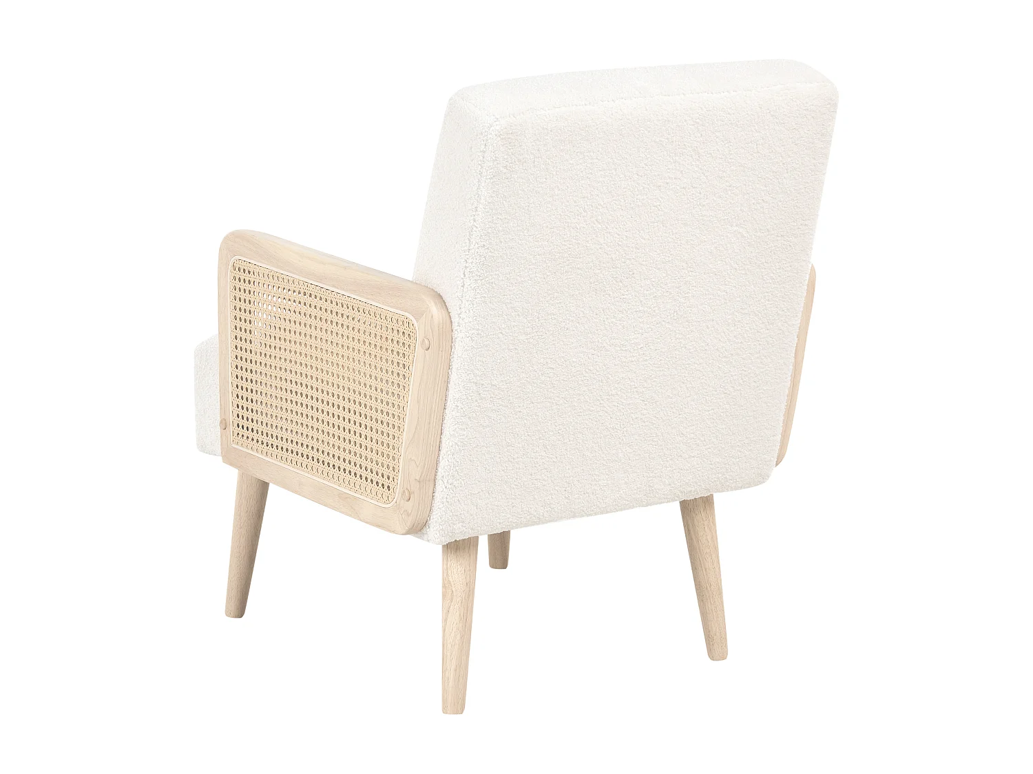 Fauteuil HOJBY Bouclé Blanc cassé