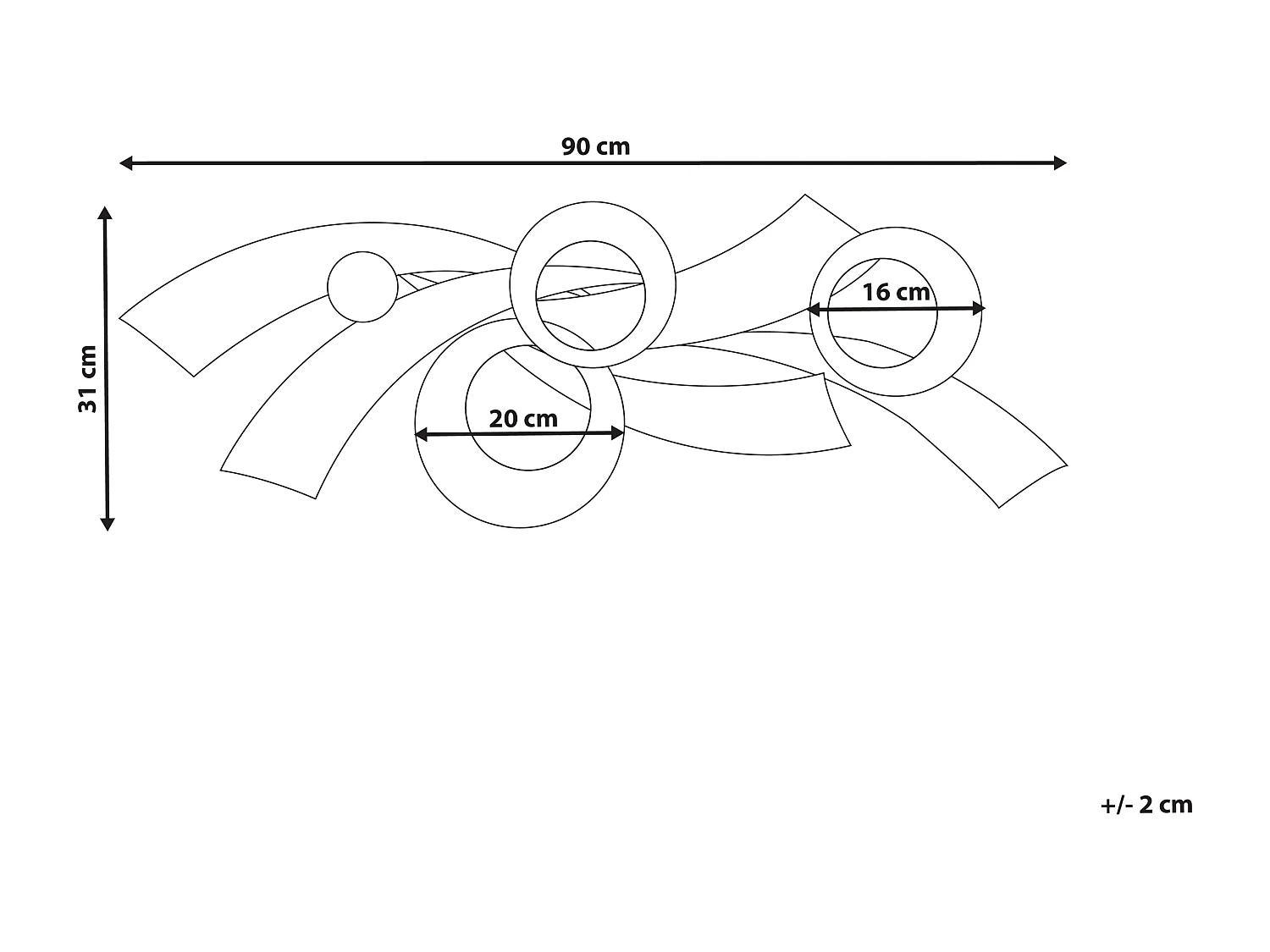 Décoration murale TIMAHOE Métal 31 cm Doré