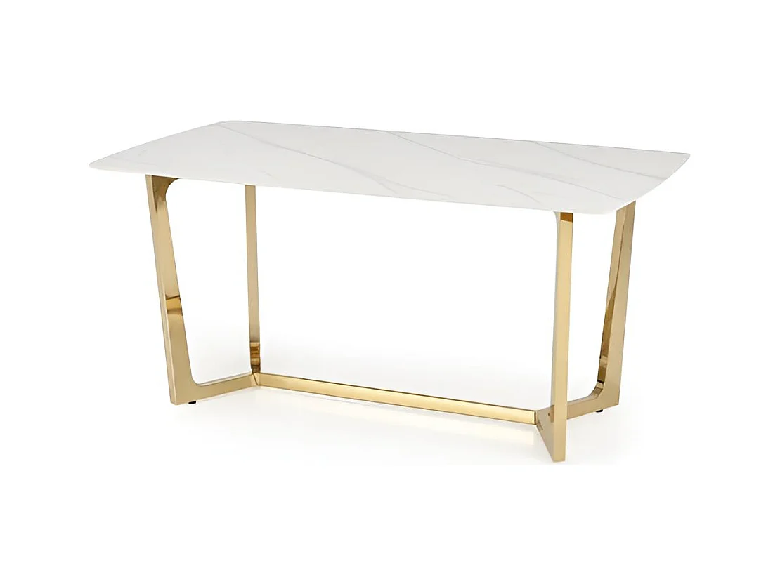 Esstisch Clemente (90x160)/Keramik/Weiss&Gold