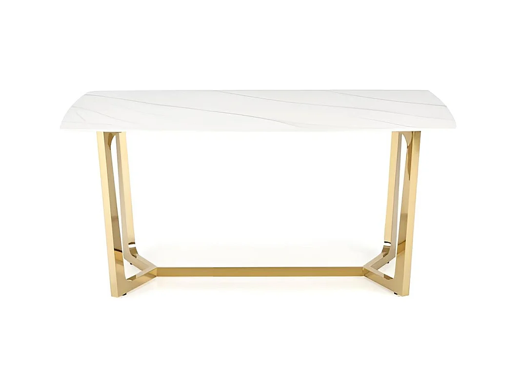 Esstisch Clemente (90x160)/Keramik/Weiss&Gold