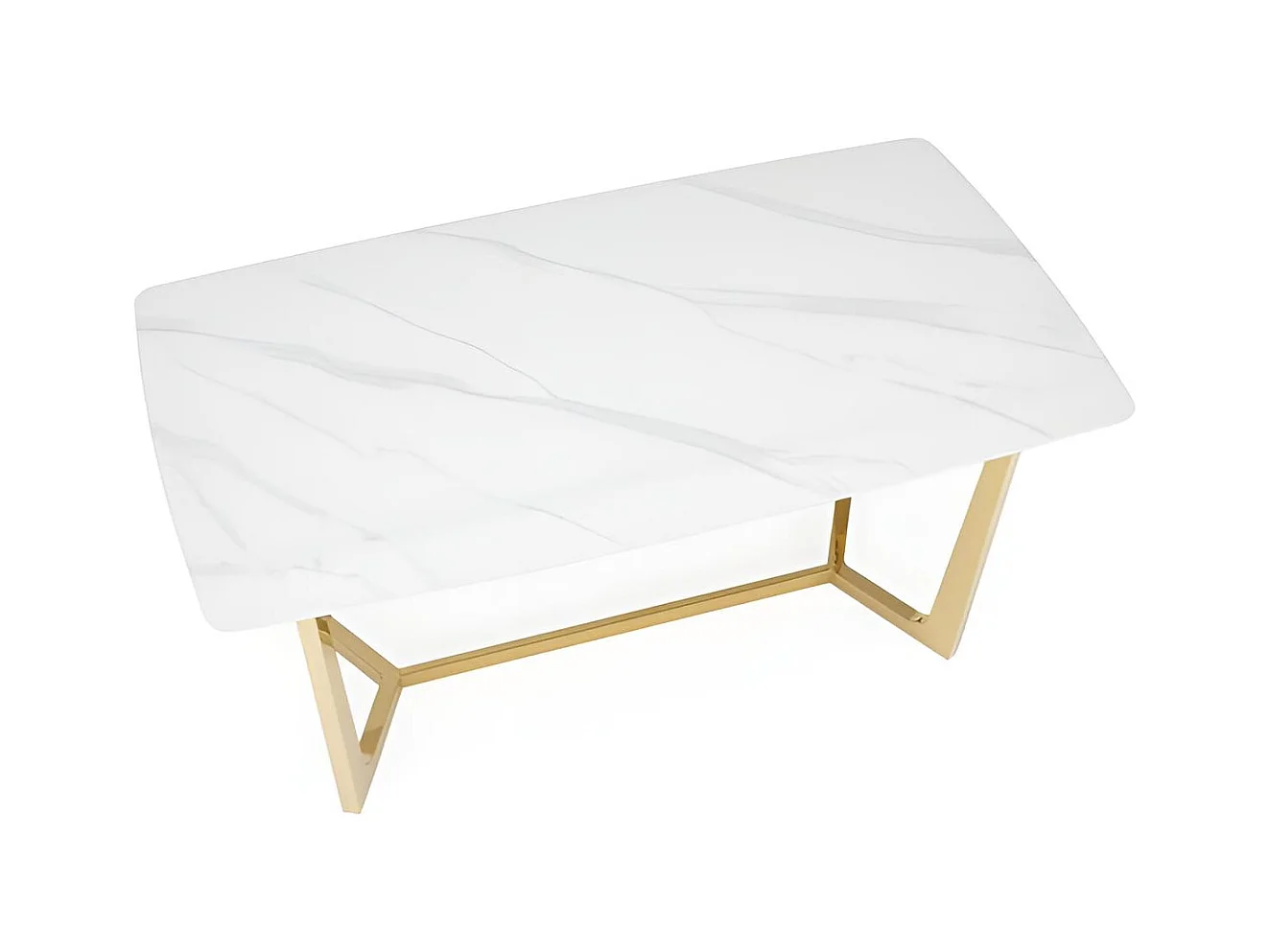 Esstisch Clemente (90x160)/Keramik/Weiss&Gold