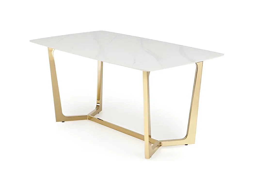 Esstisch Clemente (90x160)/Keramik/Weiss&Gold