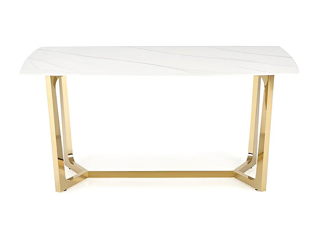 Tavolo da pranzo Clemente (90x160)/Ceramica/Bianco e Oro