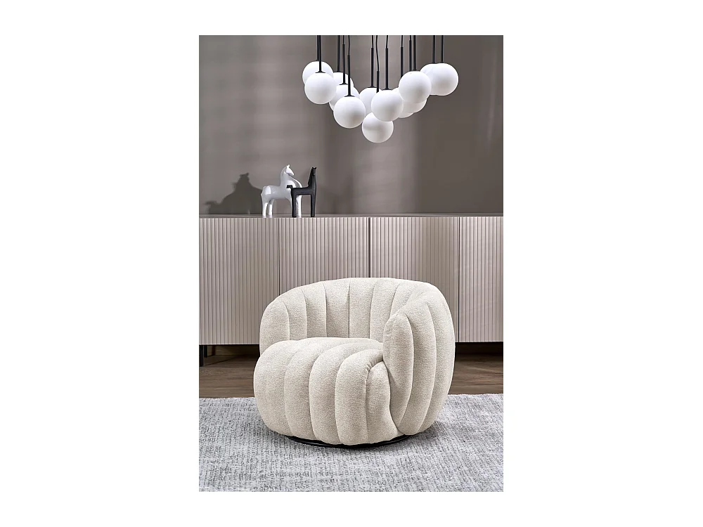 Poltrona Fraser/rivestimento in tessuto/funzione girevole/beige