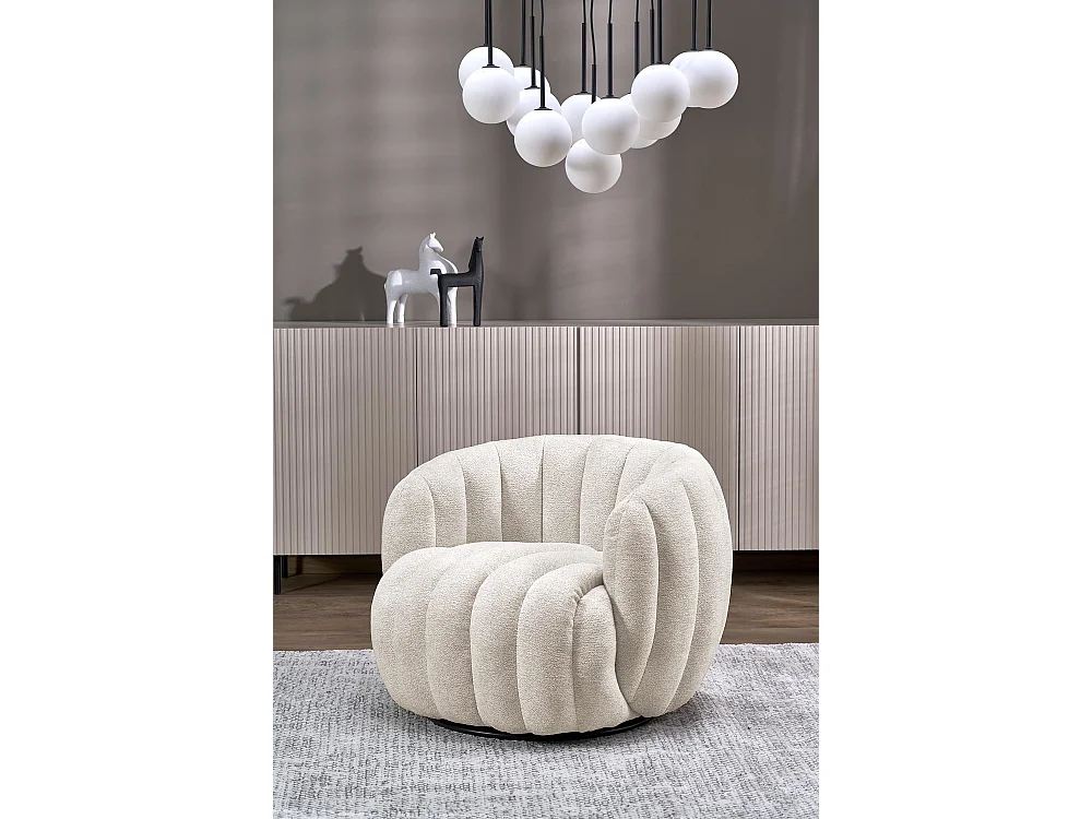 Poltrona Fraser/rivestimento in tessuto/funzione girevole/beige